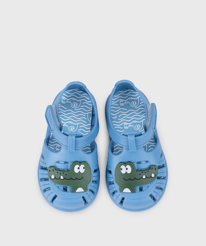 Sandalias Tobby Croco Azul
