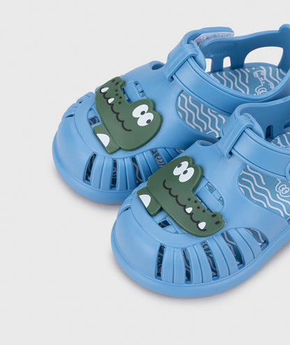 Sandalias Tobby Croco Azul