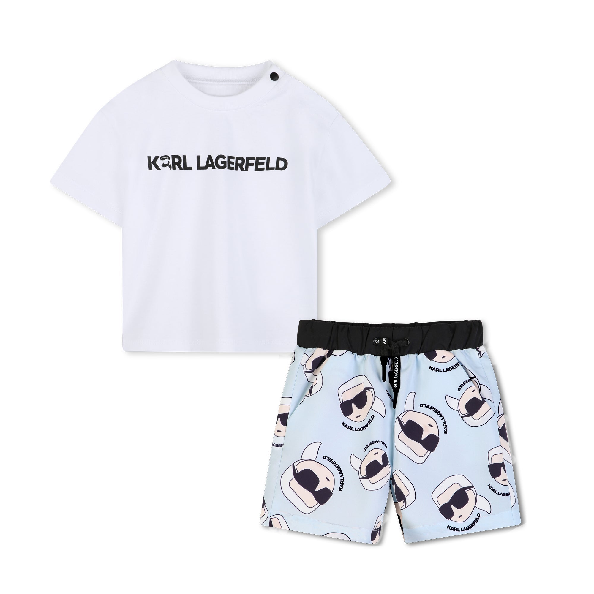 Set Camiseta &amp; Bermuda Surf Mini Karl Blanco