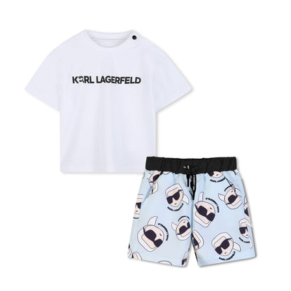 Set Camiseta &amp; Bermuda Surf Mini Karl Blanco