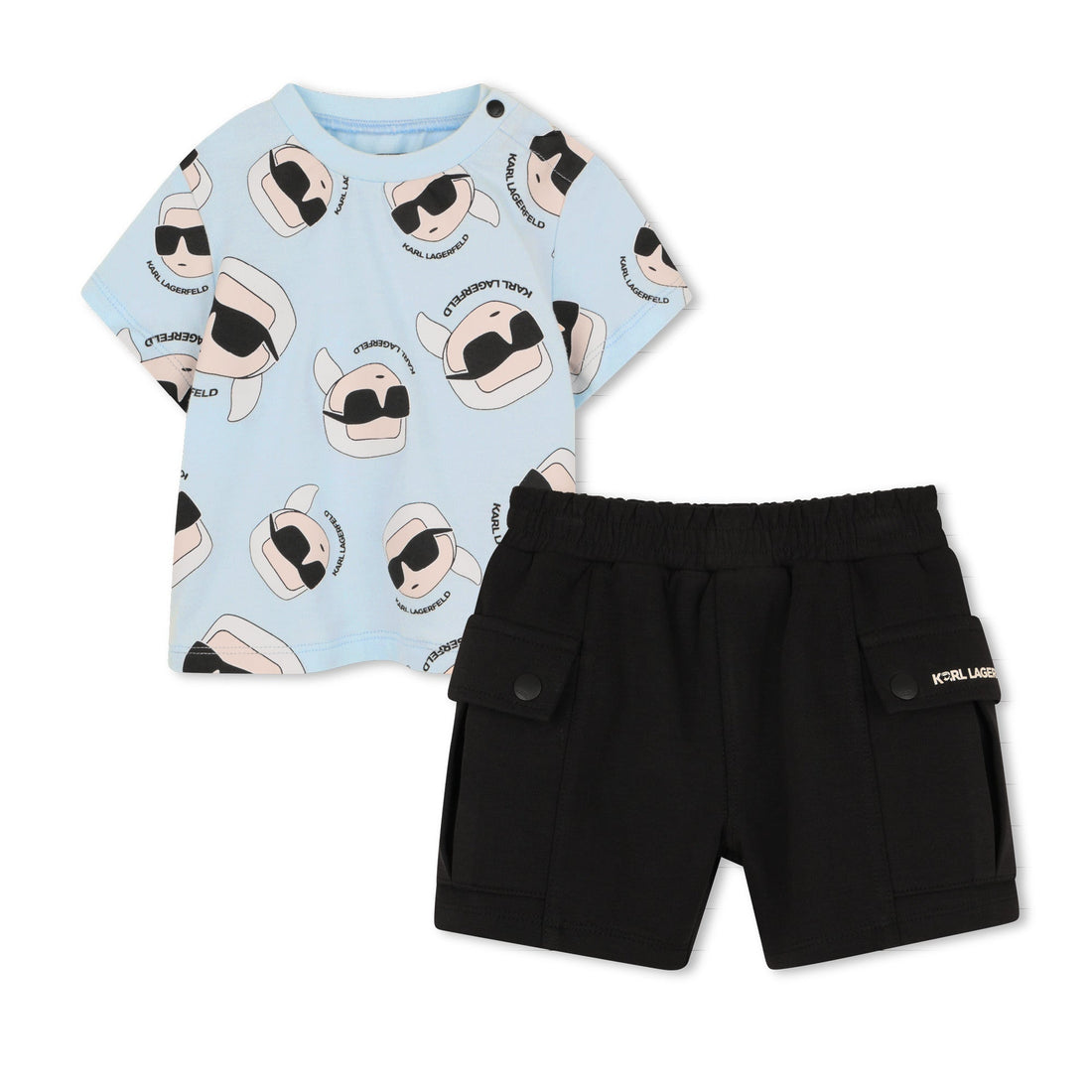 Set Camiseta Mini Karl &amp; Short Cargo Aire