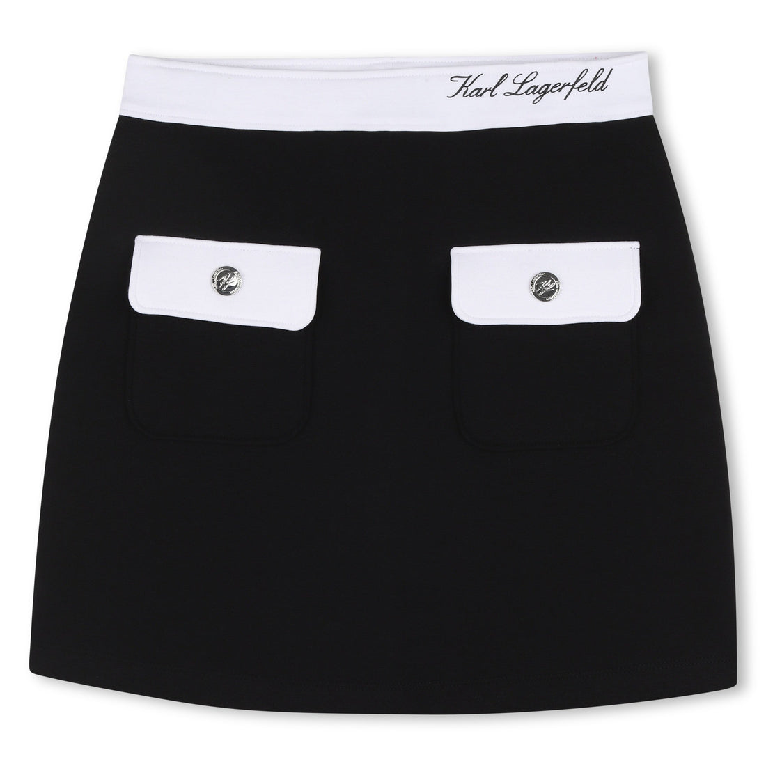 Falda Bolsillos Contraste Negra