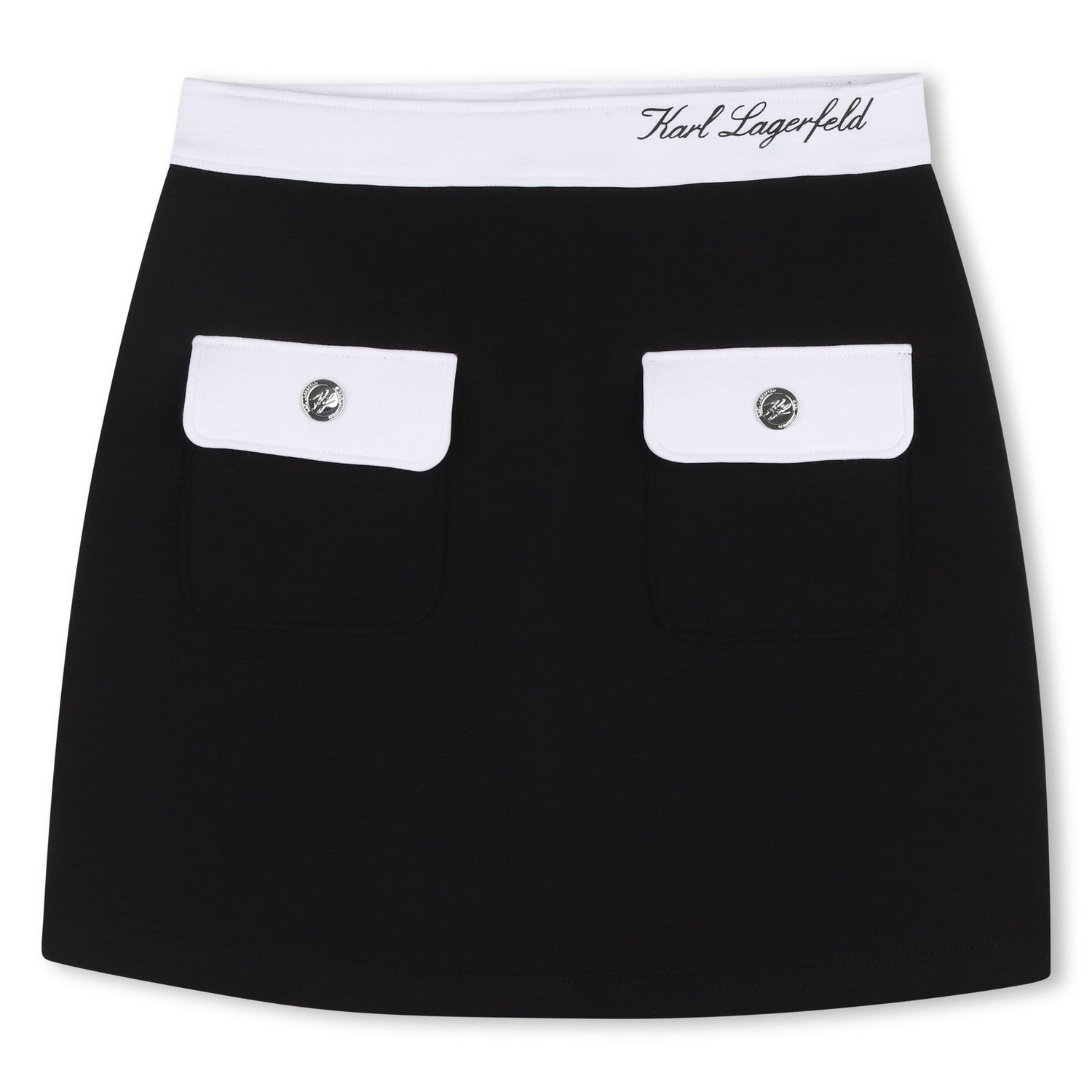 Falda Bolsillos Contraste Negra