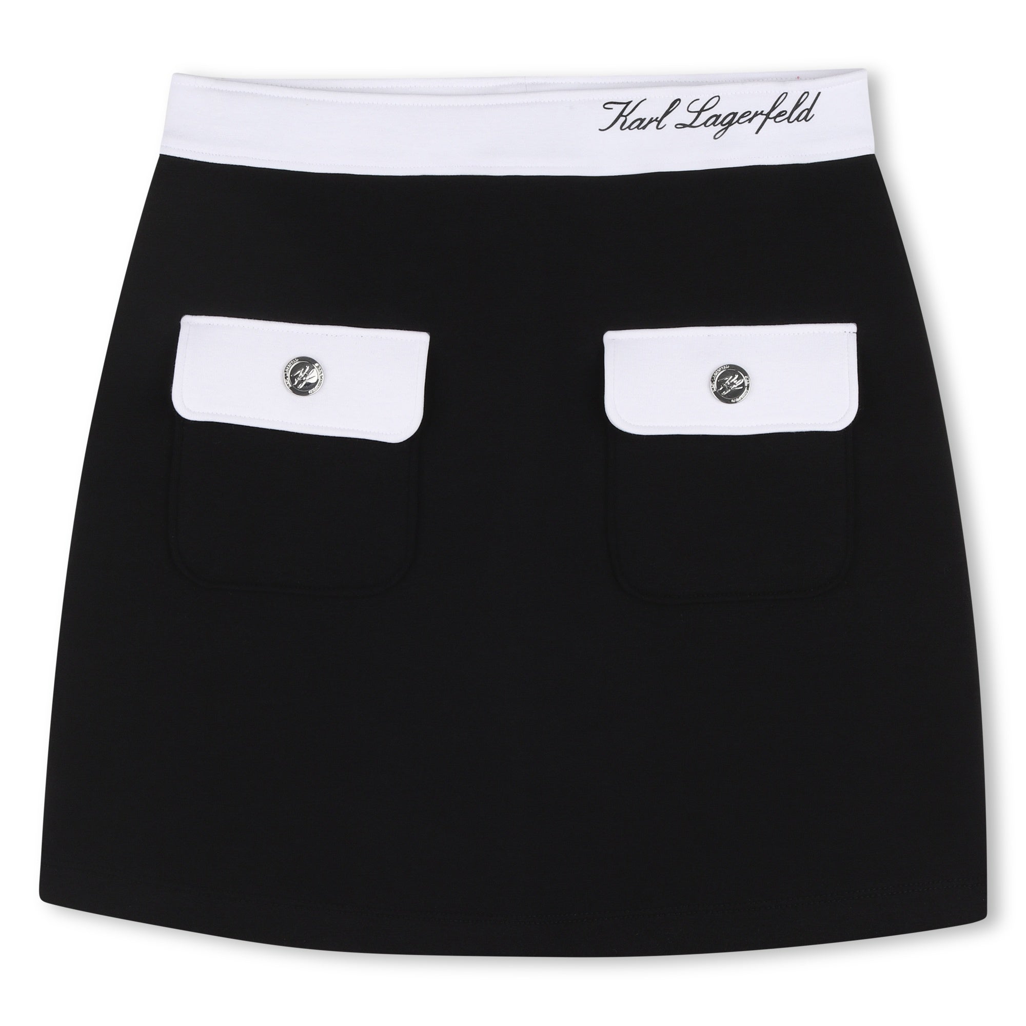 Falda Bolsillos Contraste Negra