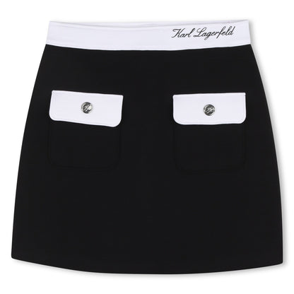 Falda Bolsillos Contraste Negra