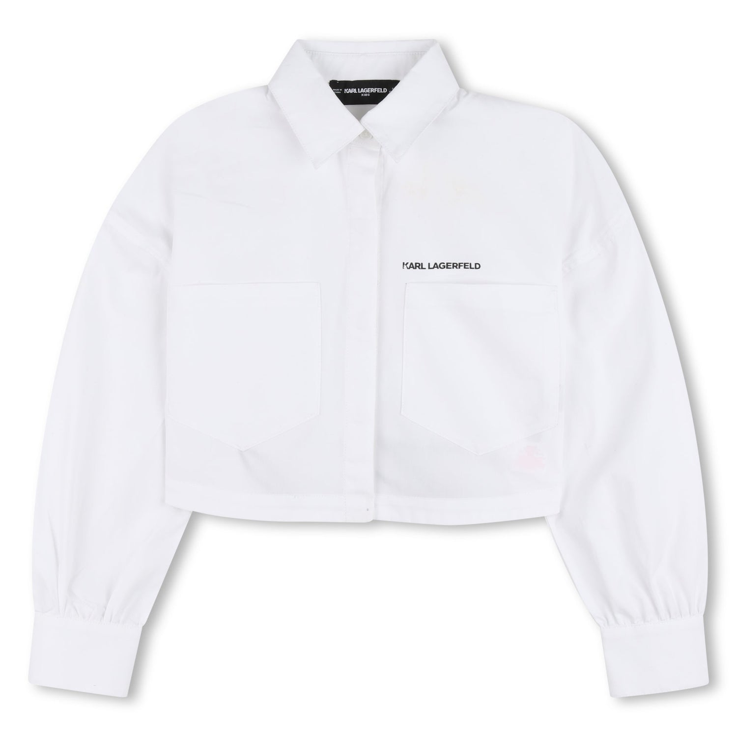 Camisa Cropped Bordado Posterior Blanca