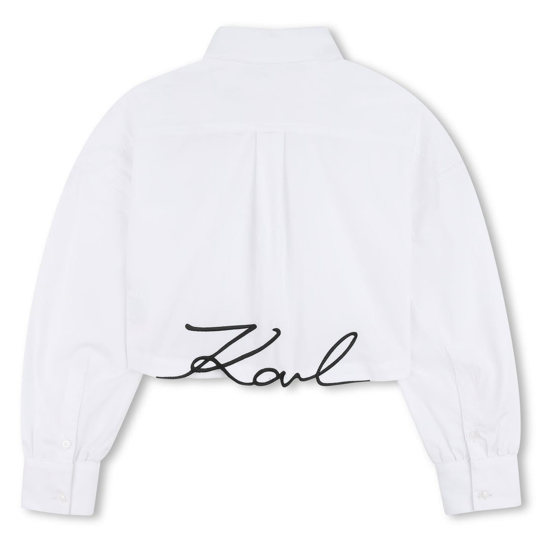 Camisa Cropped Bordado Posterior Blanca