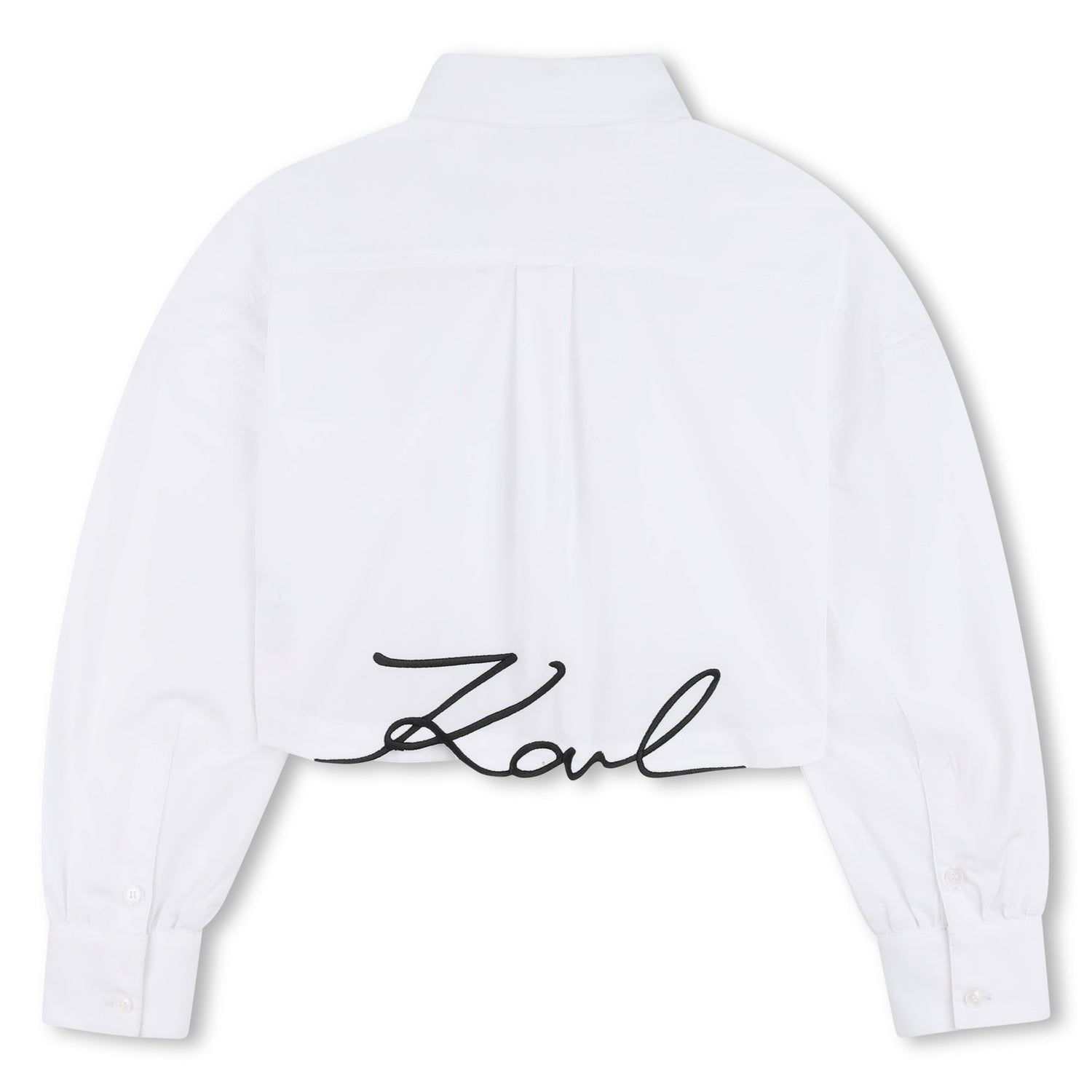 Camisa Cropped Bordado Posterior Blanca