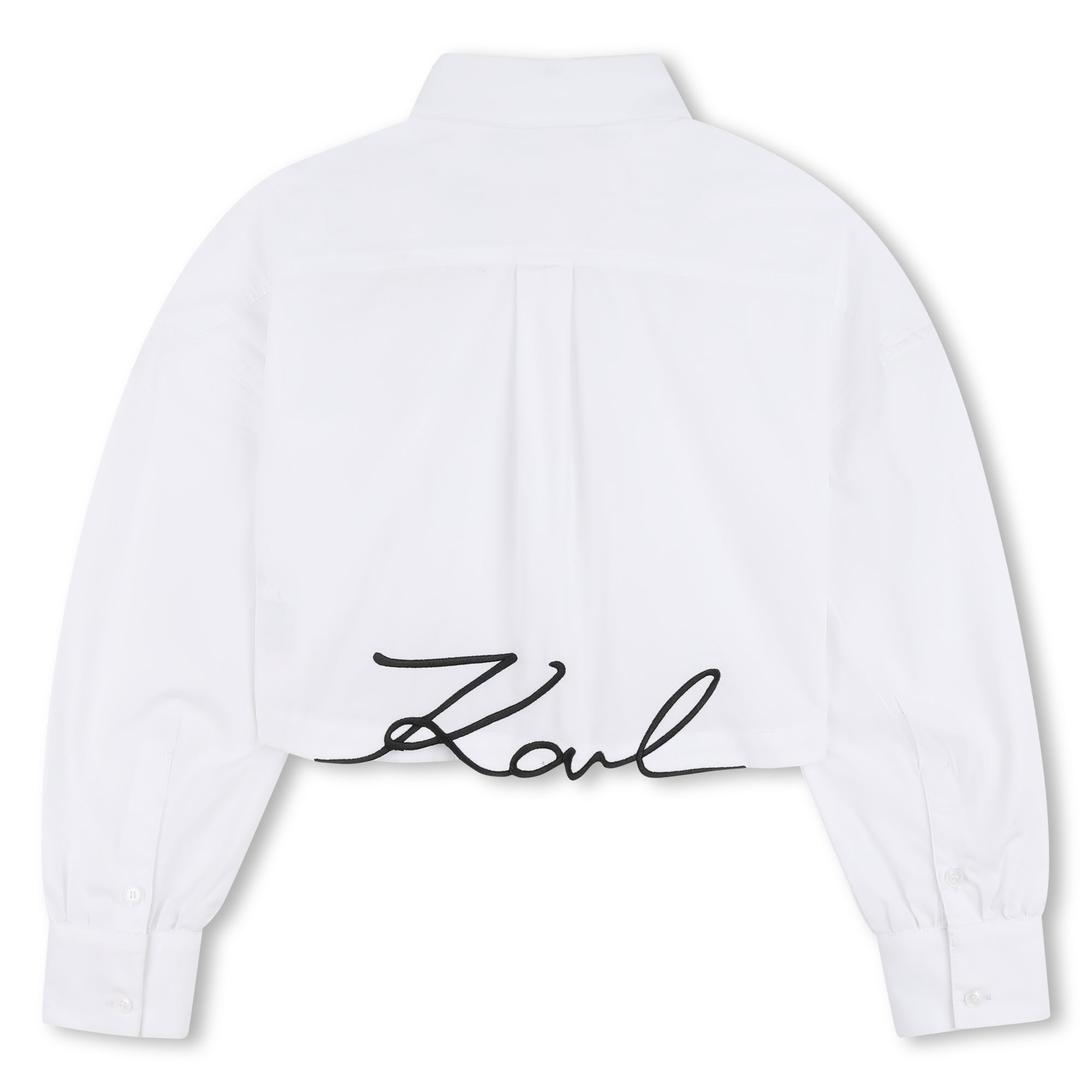 Camisa Cropped Bordado Posterior Blanca