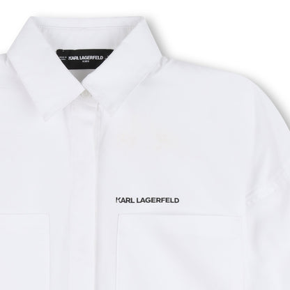 Camisa Cropped Bordado Posterior Blanca