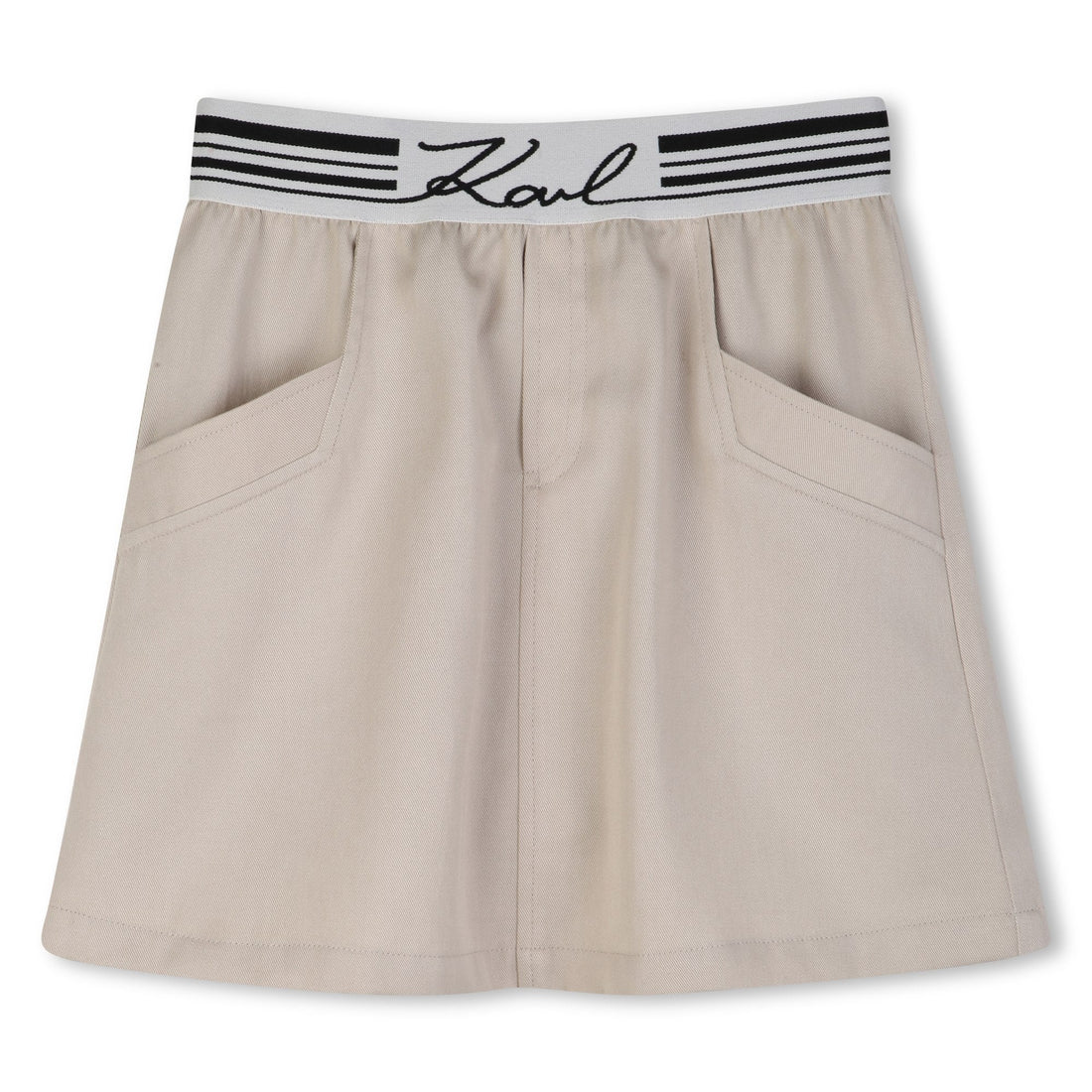 Falda Lyocell Bolsillos Frontales Pale Stone