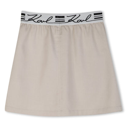 Falda Lyocell Bolsillos Frontales Pale Stone