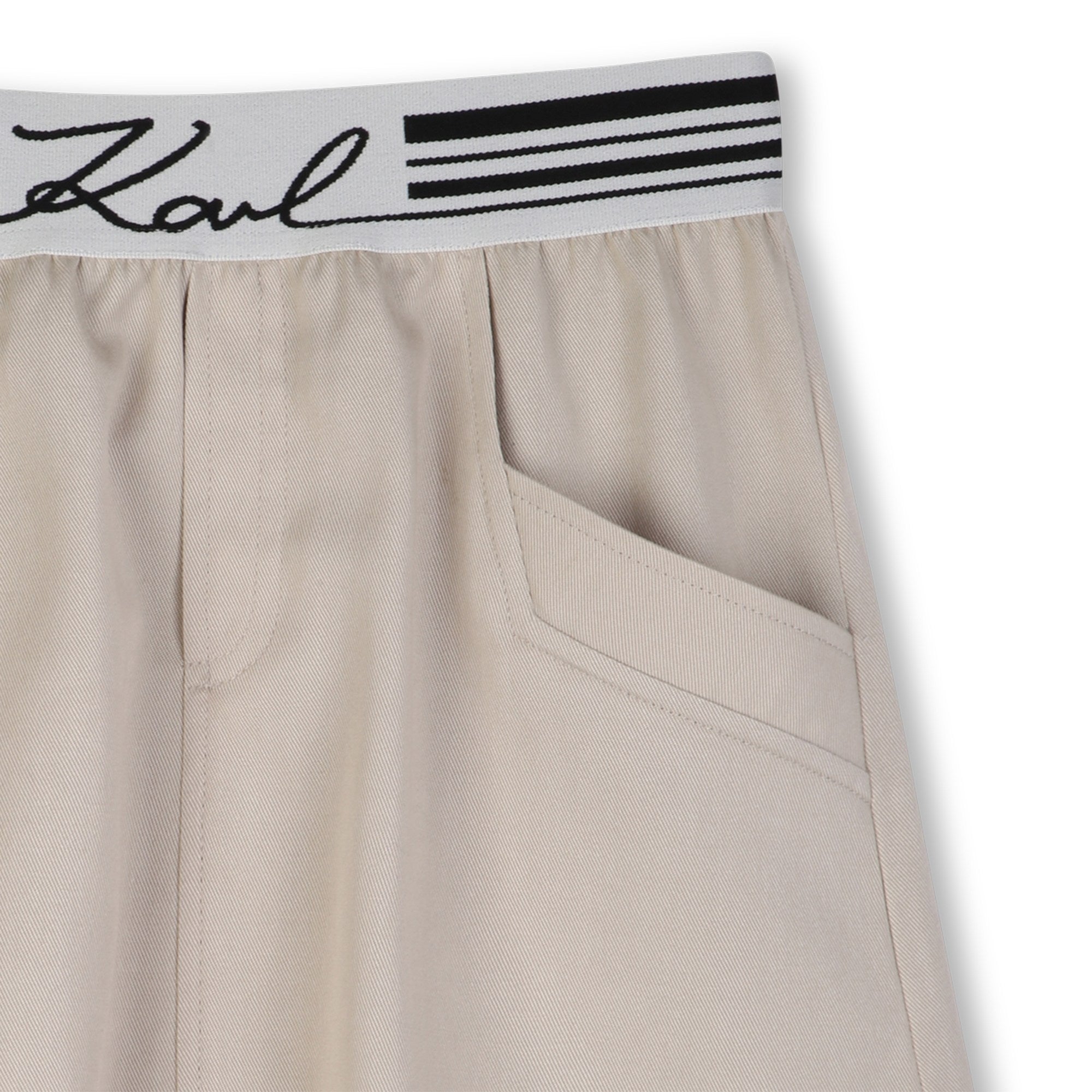 Falda Lyocell Bolsillos Frontales Pale Stone
