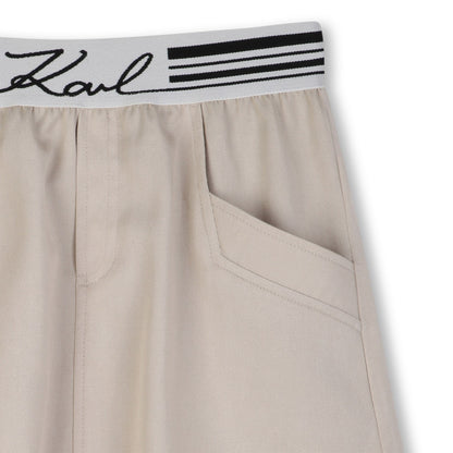 Falda Lyocell Bolsillos Frontales Pale Stone