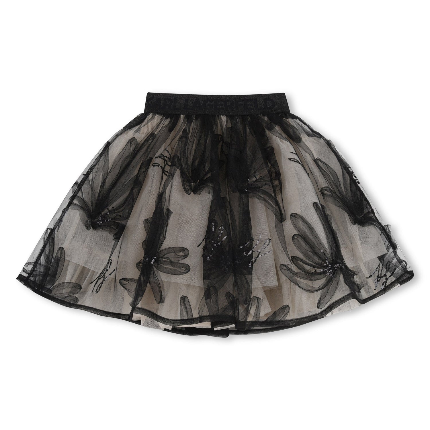 Falda Malla &amp; Lentejuelas Negra