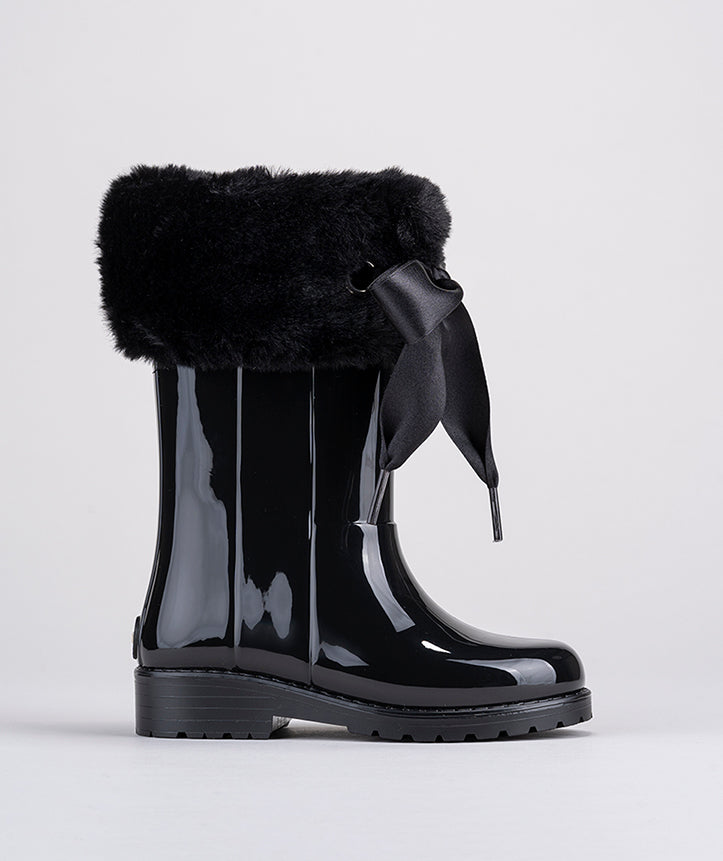 Bota Campera Charol Negra